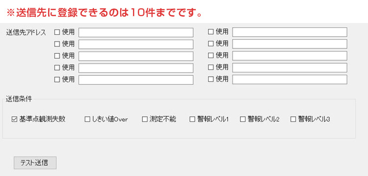 三次元自動動態観測システム 送信先